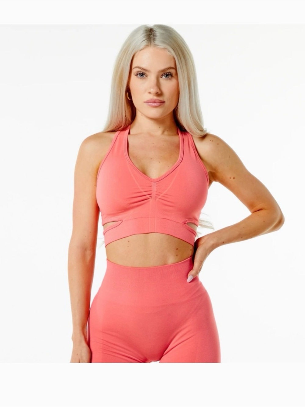 Alphalete Women's Amplify High-Waist Scrunch Bike Shorts - Pixel Pink - Picture 5 of 5